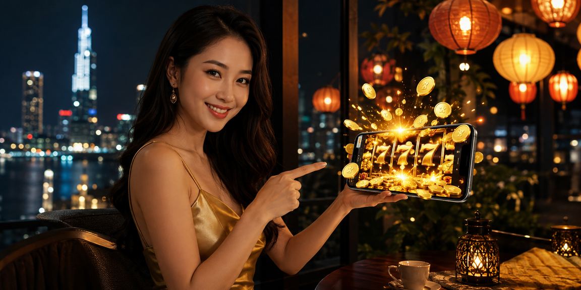 Người dùng tại TP. Hồ Chí Minh chơi slot game trên ứng dụng di động bên tách cà phê