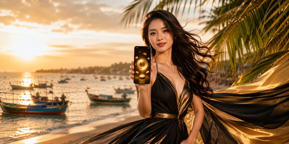 Người dùng tại Mũi Né xem thông tin hoàn trả cá cược trên điện thoại